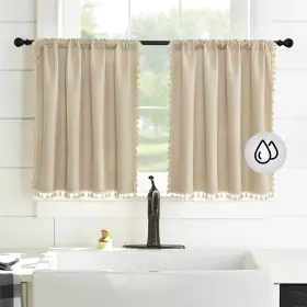 Kguscrp10sd2-4236c13 Kgorge Room Darkening Curtains For Small Window Solid Kitchen Curtain Privac