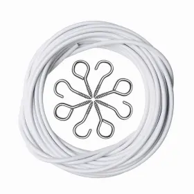 Kilymezh 745860406943 2 Pack 3 Meter White Curtain Wire Plastic Coated Window Pictur