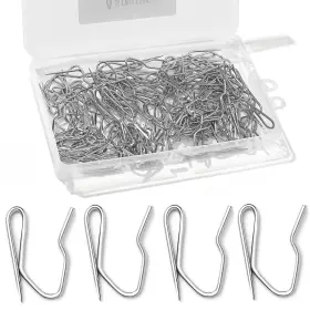 Kilymezh 761062139823 122 Pcs Metal Curtain Hooks 1.2 Inch Nydotd Silver Rustproof Steel Plated Ni