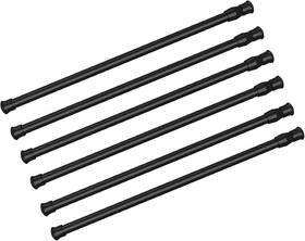 Kimwason 683723463262 6pcs Tension Rod Tier Window Short Curtain 12 To 20inch Black Small Sho