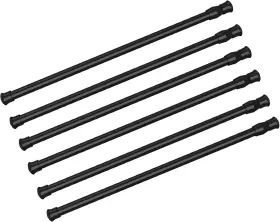 Kimwason 683723463262 6pcs Tension Rod Tier Window Short Curtain 12 To 20inch Black Small Sho