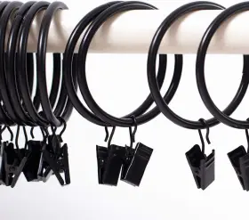 Kinjoek 313053692680 40 Pcs Metal Curtain Rings With Clips Bulk 2 In Interior Diameter Curta