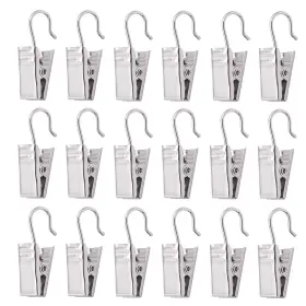 Kinjoek 754407850743 120 Pcs Metal Curtain Hooks Clips Heavy-duty Rustproof Clip With Strong Hook