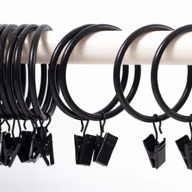 Kinjoek 796862167783 40 Packs 2 Inch Curtain Rings With Clips And Eyelet Interior Diameter Rustproof