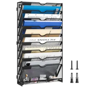 10c-zzj Kinkota Desk File Organizer Mesh 6-tier Hanging Wall Mount Document Organization Stan