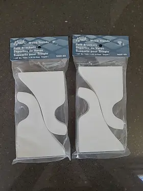 5603e.025 Kirsch 027837217906 2 Packs Each White Wood Trends Pole Brackets New