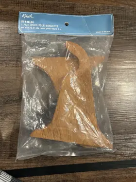 5614e-86 Kirsch 027837219405 New Pair Of Wood Pole Brackets For 1 3/8 Inch Poles 6 Return