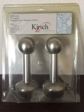 Kirsch 027837584671 One Pair Holdbacks Brushed Pewter