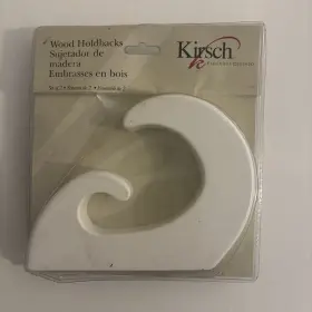 5640g.025 Kirsch 027837593239 Set Of 2 Wood Holdbacks - White New In Box