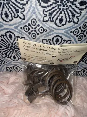 Kirsch 027837610592 7 Ct Each Drapery Curtains Clip Rings Brown 3/4 Inch Lot Of 2