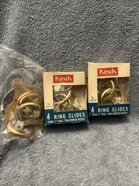 1450-b Kirsch 12 Vintage Gold Ring Slide Lot Decorative Drapery Traverse 1 Inch Rod Usa Nos