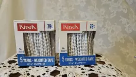 1600-b Kirsch Lot Of 2 Nos 5 Yds Weighted Curtain Drape Hem Tape 3/16 Inch Diameter
