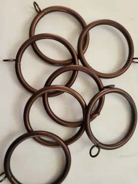 1832050 Kirsch Designer Metal Drapery Rings Oil Rubbed Bronze With Eyelet Qty 7