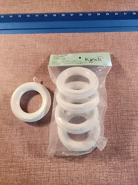 5502eg025 Kirsch 5 Wood Ring Standard Ribbed White For 2 Inch Drapery Rods 1 Pack Of 4 Plus