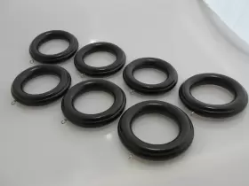 5502eg083 Kirsch Wood Curtain Ring Ribbed Lot Of 7 Mahogany Espresso For 2 Inch Pole
