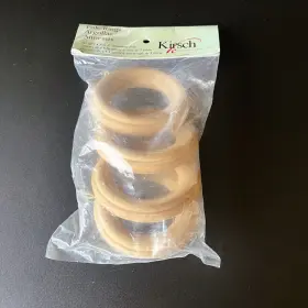 5502eg091 Kirsch Set Of 4 Brand New Fluted Wood Rings For 2 Inch Diameter Drapery Pole