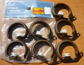 55540b-85 Kirsch 7 Vintage Dark Walnut Finish Traverse Rings Slides For 1-3/8 Inch Rods