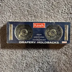 7616 Kirsch Solid Brass Window Curtain Tieback Drapery Holdbacks - No. New Pair