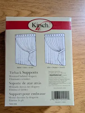 7652-58 Kirsch Tieback Support Pair Mounted Behind Drapery