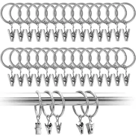 Kissmi 657419961967 60pcs Nickel Plating Metal Curtain Clip Rings 1.26 Inchsilver