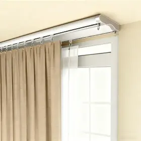 Xddx1 Kizyrq Double Curtain Track Ceiling Mount 3.3ft 1m Heavy Duty White Aluminum Allo