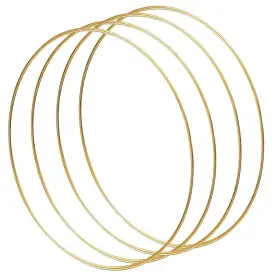 000011 Kmalado 4 Pack 12 Inches Metal Floral Hoop Gold Wreath Rings For Craft Macrame