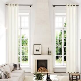 Kneoqit Dks-025 Extra Long Semi Sheer Curtains 240 Inches Grommet 2 Story Drapes Light Filte