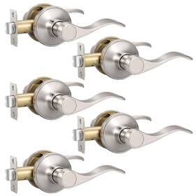 Knobonly B079qxl2x9 5 Pack Passage Door Handles Interior Hallway Closet Leverset
