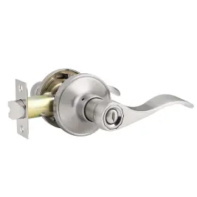 B07cqp1ghv Knobonly 6 Pack Privacy Handles - Keyless Door Levers Lock Brushed Nickel