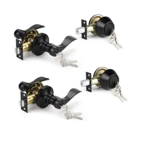 B0dj8hn35c Knobonly 2 Pack Keyed Alike Front Door Handle Single Cylinder Deadbolt Matte