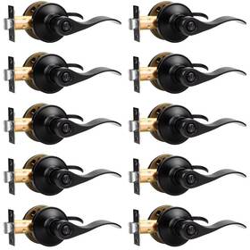 Knobonly B0dj8k93yb 10 Pack Matte Black Privacy Door Levers Interior Handles For