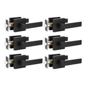B07cg8zc6f Knobwell 6 Pack Door Handles Black Privacy Lever Bed And Bath Leverset