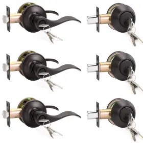 B07g9ffbwl Knobwell 3 Pack Front Entry Door Handle Lock Set Single Cylinder Deadbolt