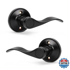 Knobwell B0b97b5spd 5 Set Black Interior Door Handles Wave Design Classic Dummy Doorknobs