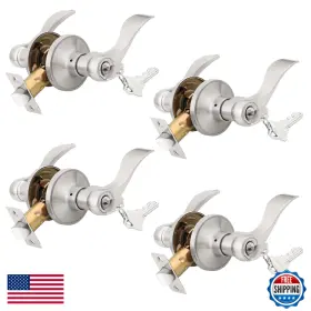 B0d91xs439 Knobwell 4 Pack Entrance Door Handleset Keyed Entry Front Levers Lock And