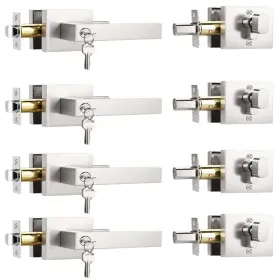 B0f4kjjss5 Knobwell 4 Pack Deadbolt Lock And Door Knob Set Brushed Nickel Square Modern