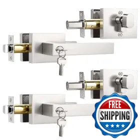 B0f4knh8vy Knobwell 2 Pack Brushed Nickel Keyed Exterior Door Knob Deadbolt Single