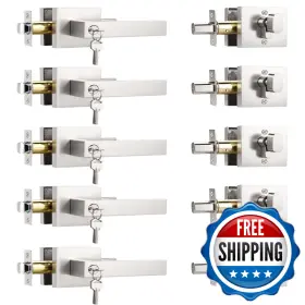 B0f4kpm32p Knobwell 5 Pack Exterior Door Handle Deadbolt Brushed Nickel Entry