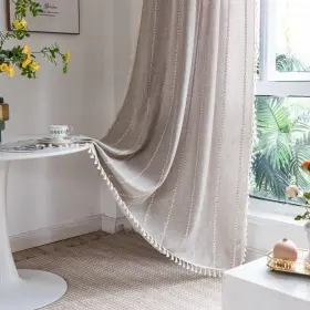 Koexm 730635730552 Boho Curtains For Bedroom Semi-blackout Window 63 Inches Long 2 Pane