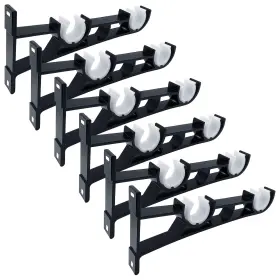 Kl-db-001 Kolako Double Curtain Rod Brackets 6 Pack Heavy Duty Holders 1 Inch Bla