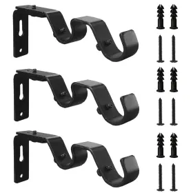 Kowibcl-ewhf-mount-3 Kowibcl Double Curtain Rod Bracket Heavy Duty Brackets 3 Pcs Adjustable