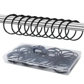 Kulusion 190373082229 36pcs Shower Curtain Rings Rust-resistant Metal Round Hooks For Bathr