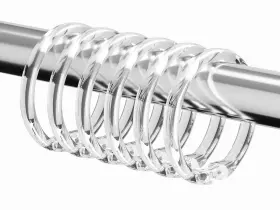 Scr-12pc Kutesna 12 Pcs Clear Plastic Shower Curtain Rings Easy Snap Closure H