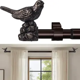 Kv28-18-45orb Kveeo Curtain Rods 18 To 45 Inches Vintage Oil Inch -45 Brown