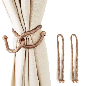 Kxlife 414791908001 Curtain Tiebacks Clips Decorative Drapes Holdbacks Handmade Metal Rope Creative