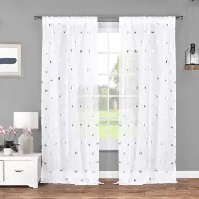 12600d Lala Bash 12 Wally Metallic Rod Pocket Window Curtain 2 Panel Drapes 37 X 84