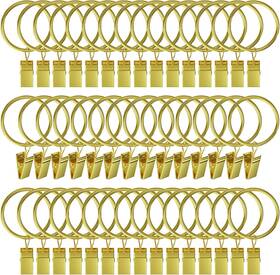 Lansian 313093546530 44 Pack Gold Curtain Rings With Clips For Drapes Drapery F