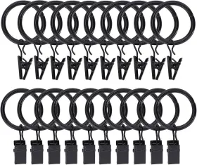 Lansian 711181678918 20pack Curtain Rings With Clips Drapery For Ring