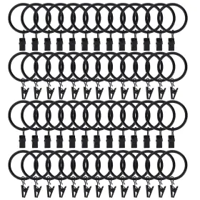 Lansian 793398548765 100pack Curtain Rings With Clips Hooks Rustproof Metal Stainless Steel Draper