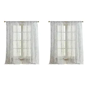 Laura Ashley 048986911446 Barnette Window Curtains With Rod Pocket 84-inch Length 4 Pane